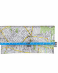Recycled street map wallet featuring Carina Heights and surrounding Brisbane suburbs from original 2000s UBD map