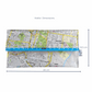 Lyssy May recycled map wallet of Ipswich Queensland suburbs. front view of wallet with dimensions 20 cm by 10.5 cm