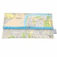 Recycled street map wallet featuring Brisbane suburbs Kenmore and Jindalee, made from vintage UBD directory pages