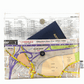 Map wallet of Brisbane with a map design on a white background