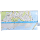 Recycled Street Map Wallet featuring Brisbane suburbs Sandgate, Bracken Ridge, and Brighton with Tinchi Tamaba Wetlands design