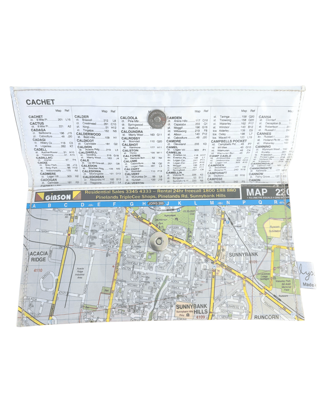 Recycled Street Map Wallet - Sunnybank, Calamvale, Runcorn, Algester